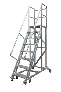 鋁合金全焊接寬踏板平臺(tái)梯